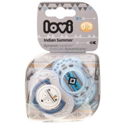 Пустушка силіконова динамічна LOVI 0-3 м. 2 шт. Indian summer, boy