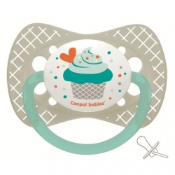 Пустушка силіконова симетрична 0-6 м-ців Cupcake-сіра