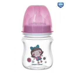 Пляшка з широким отвором антиколікова Easystart – Toys 120 мл рожева лялька